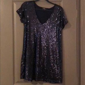 Navy sequin dress